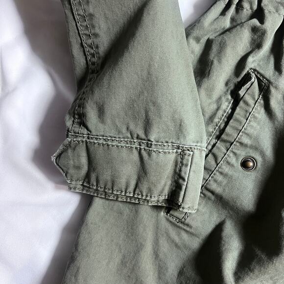 Ambiance Women’s Utility Jacket Size M Army Green Hooded Anorak Drawstring Coat - Picture 8 of 8